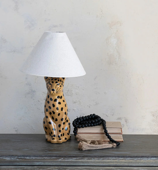 Ceramic Cheetah Lamp
