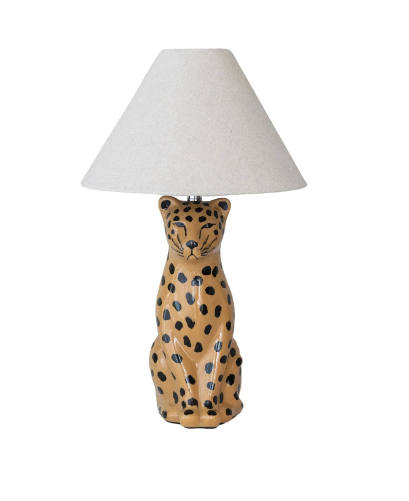 Ceramic Cheetah Lamp