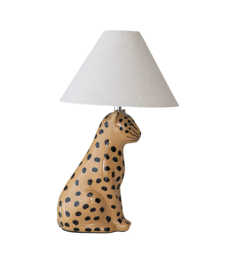 Ceramic Cheetah Lamp