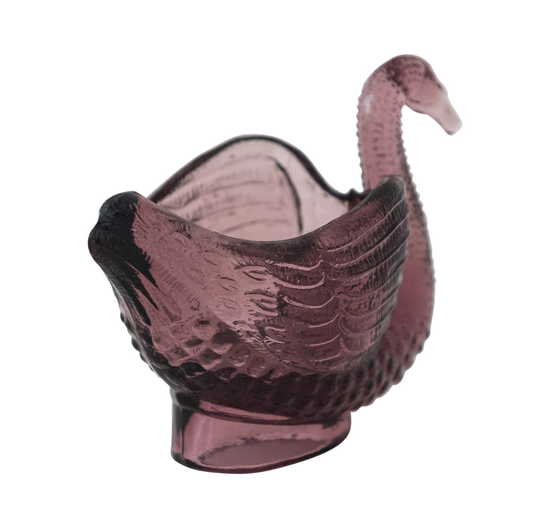 Recycled Glass Swan Dish/Spoon Holder