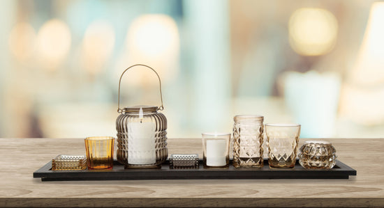 Embossed Glass Tealight/Votive Holders - Set of 9