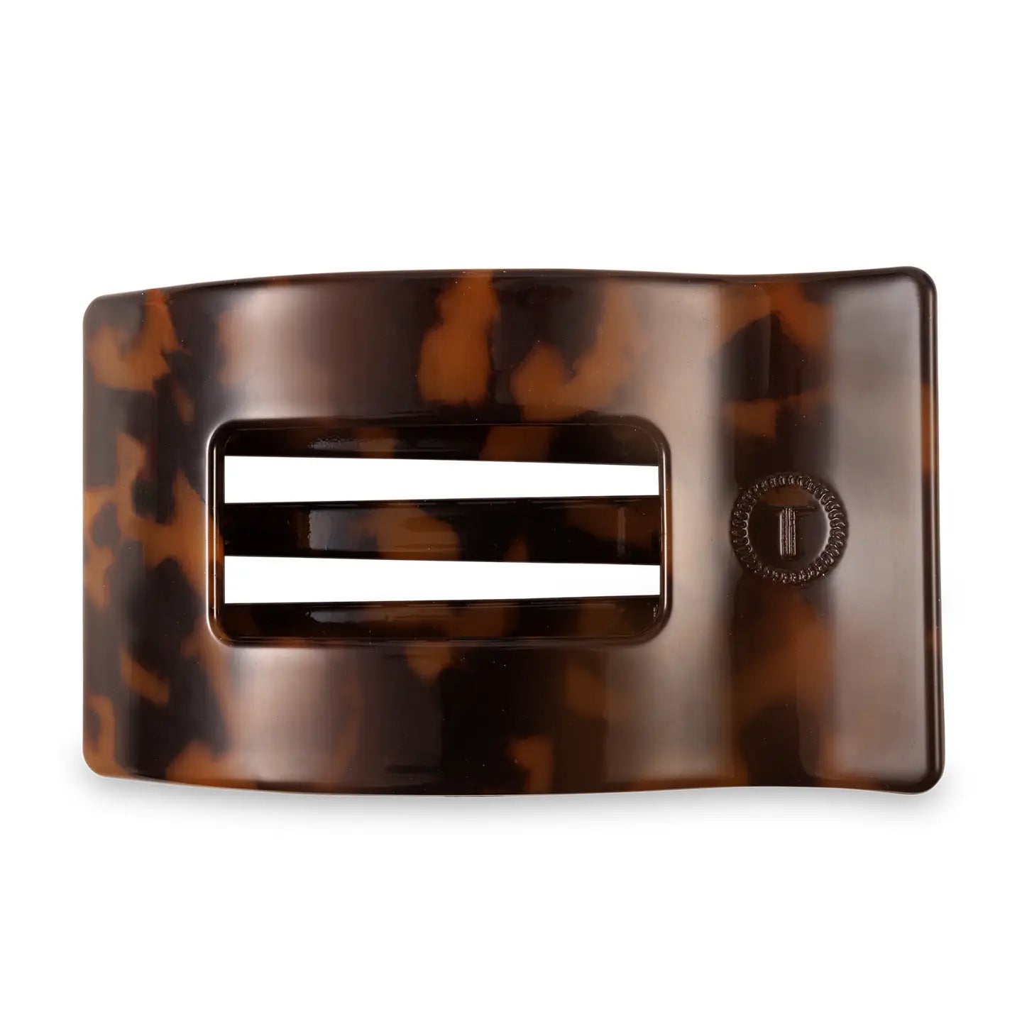 Flat Rectangle Hair Clip - Tortoise - Large