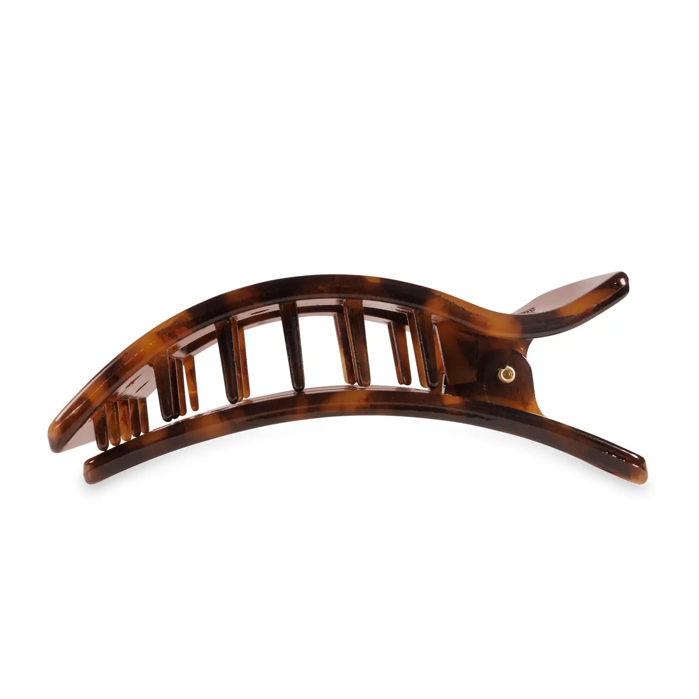 Flat Rectangle Hair Clip - Tortoise - Large