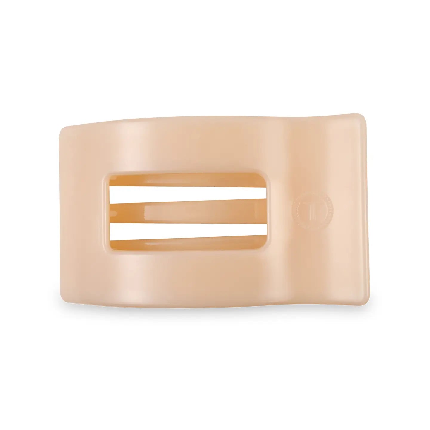 Flat Rectangle Hair Clip - Almond Beige - Medium