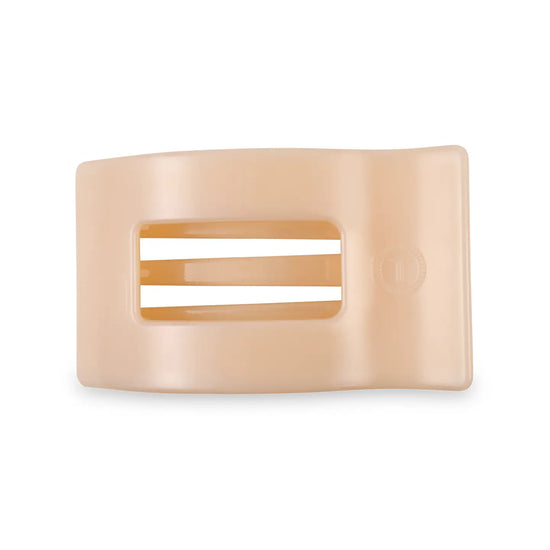 Flat Rectangle Hair Clip - Almond Beige - Medium