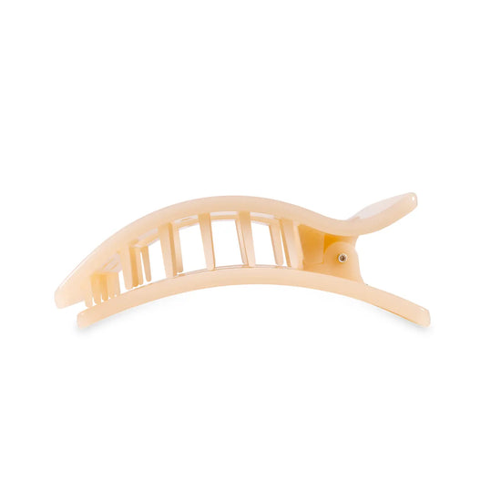 Flat Rectangle Hair Clip - Almond Beige - Medium