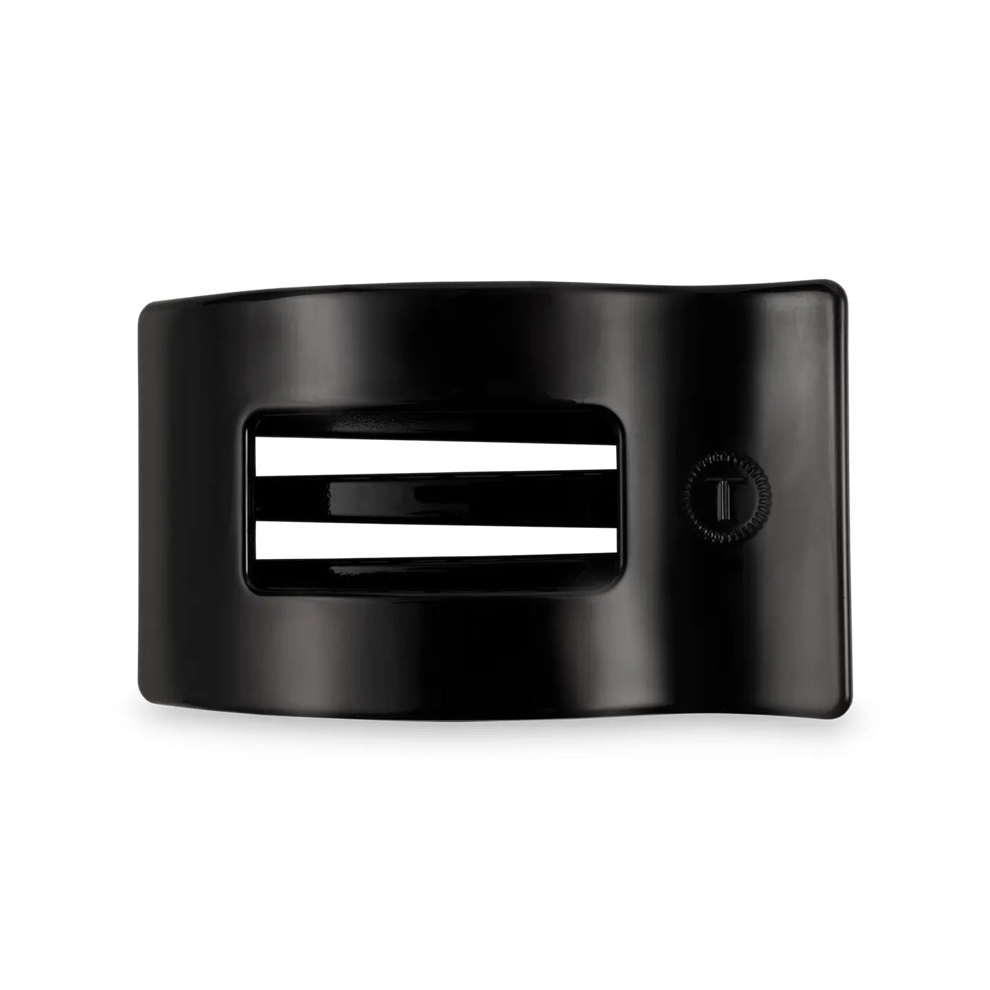 Flat Rectangle Hair Clip - Jet Black - Medium