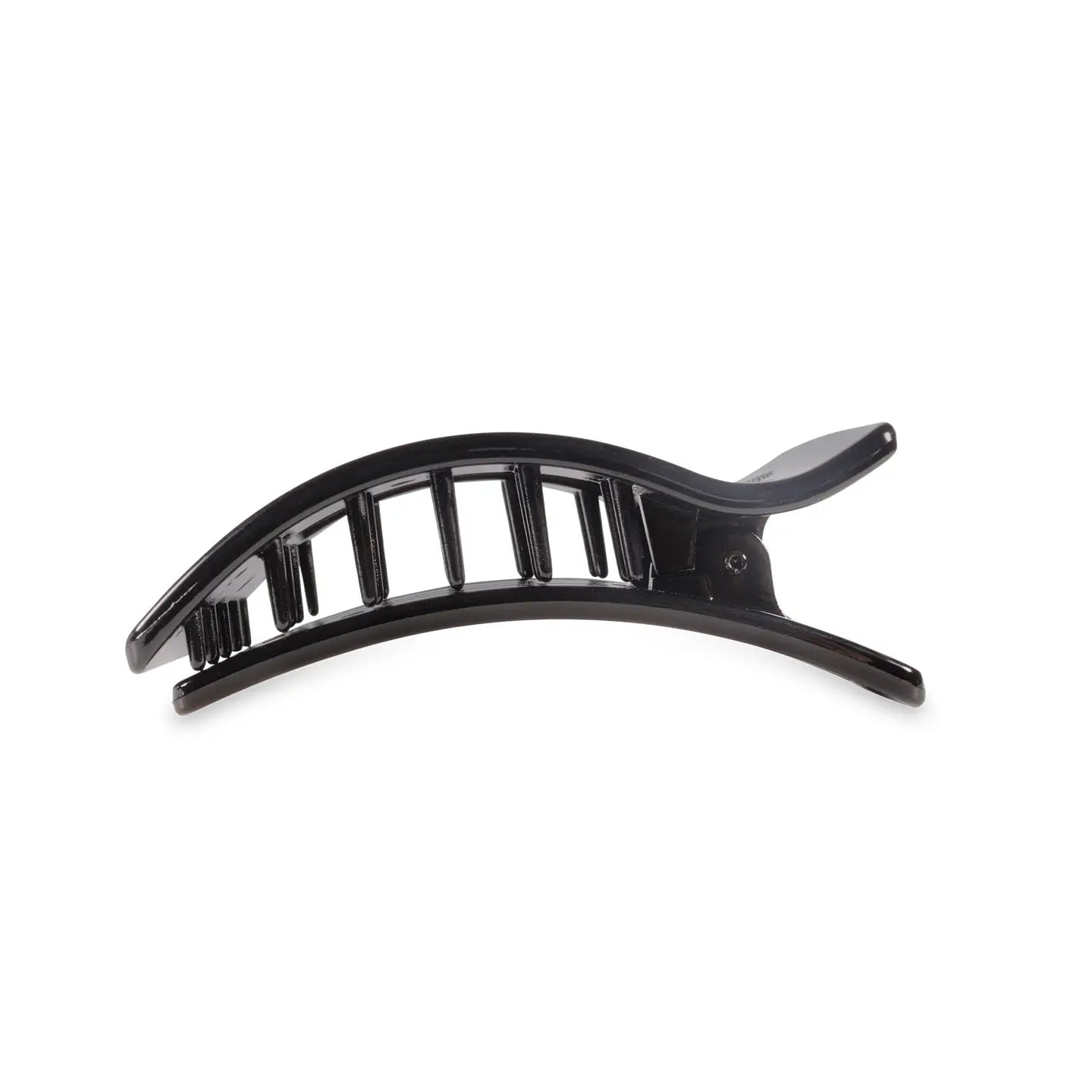 Flat Rectangle Hair Clip - Jet Black - Medium