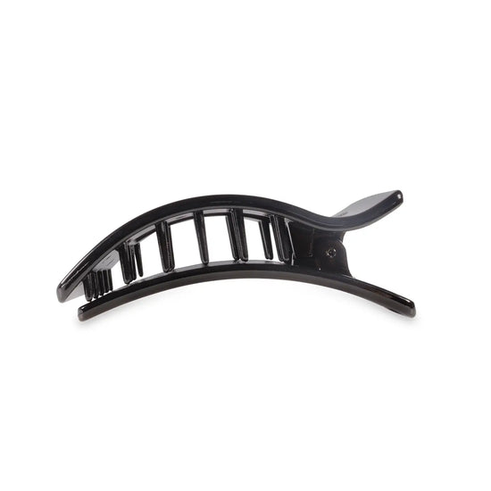Flat Rectangle Hair Clip - Jet Black - Medium