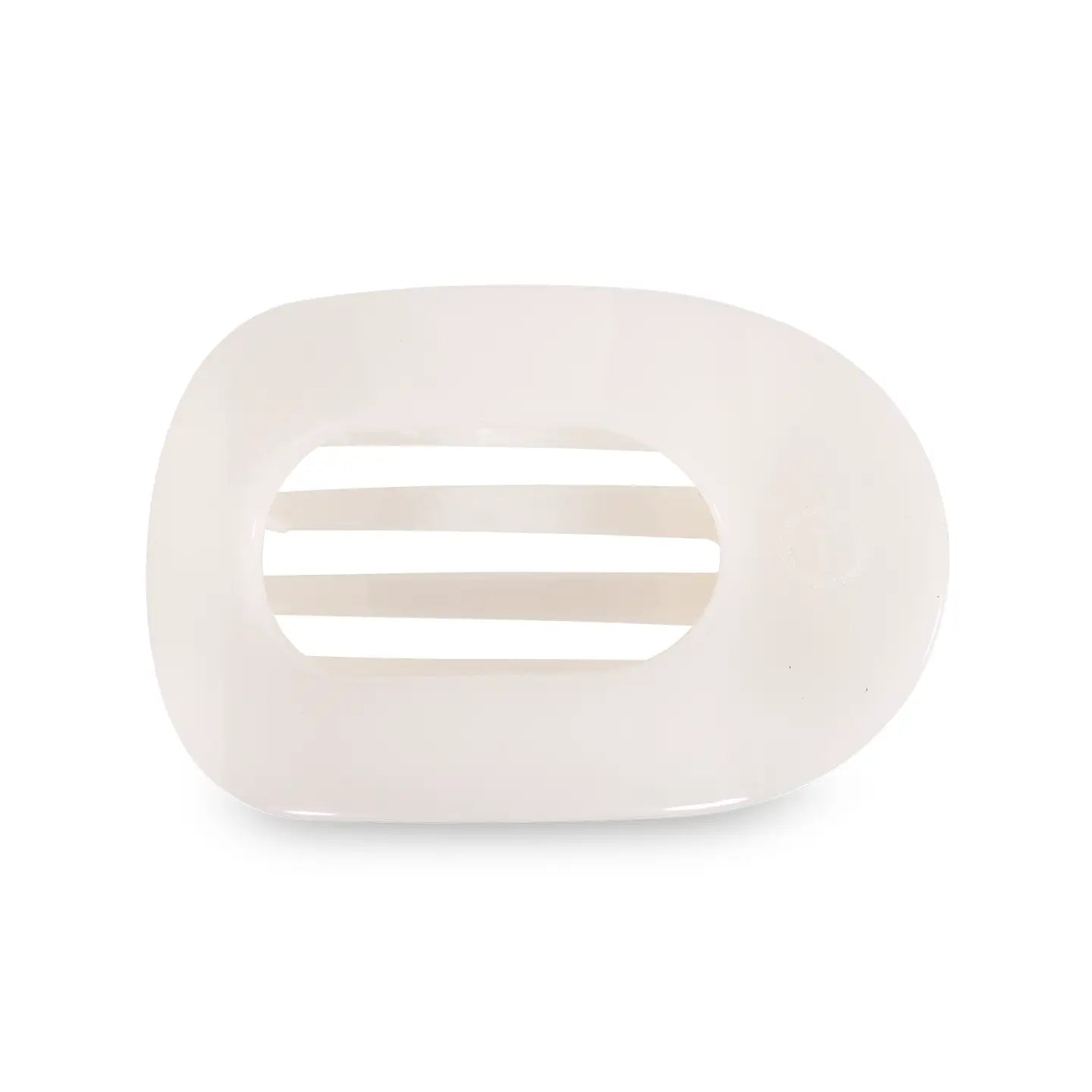 Round Flat Hair Clip - Coconut White - Large
