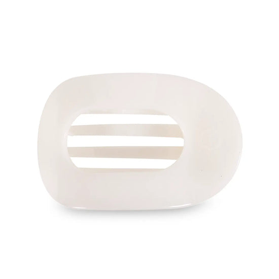 Round Flat Hair Clip - Coconut White - Large