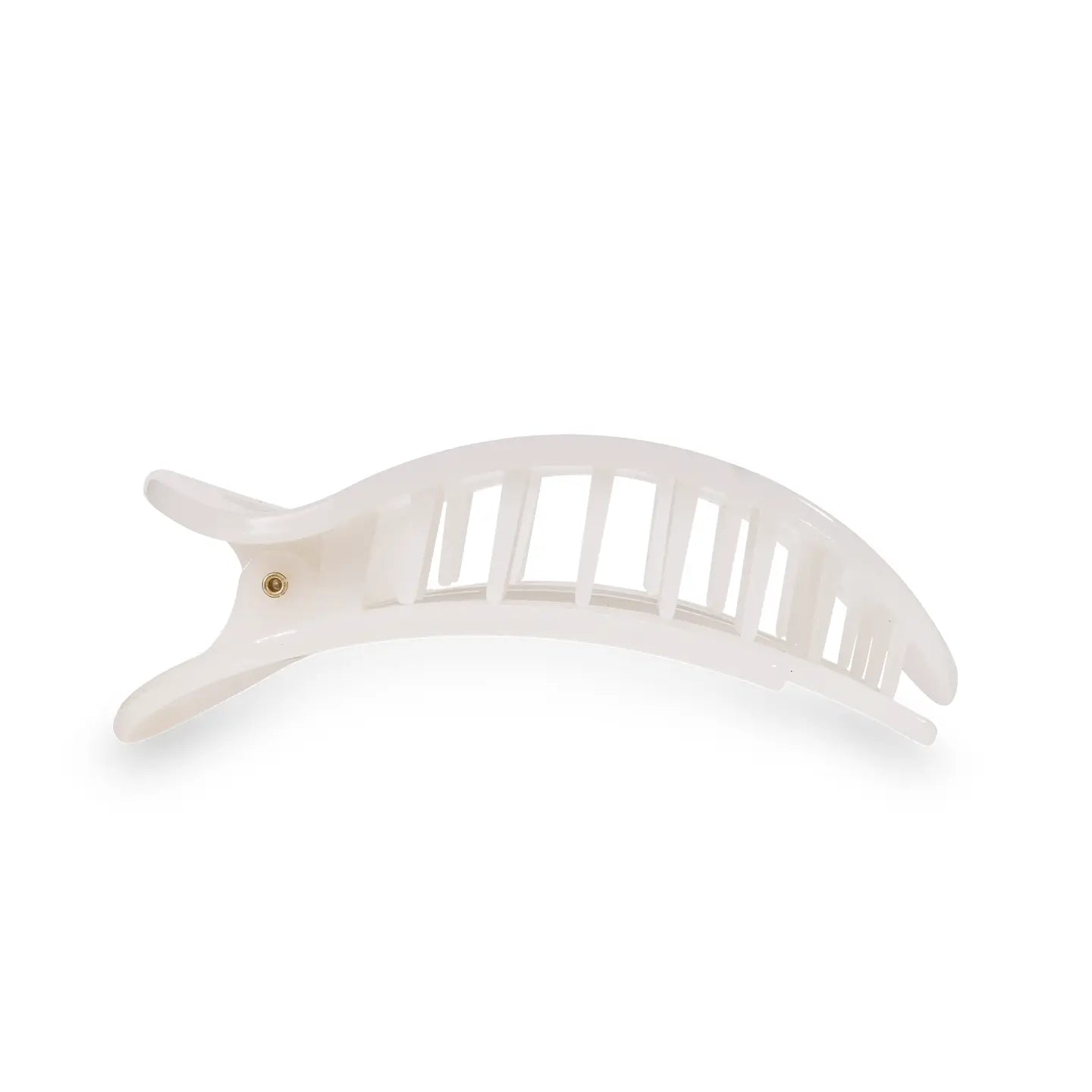 Round Flat Hair Clip - Coconut White - Large