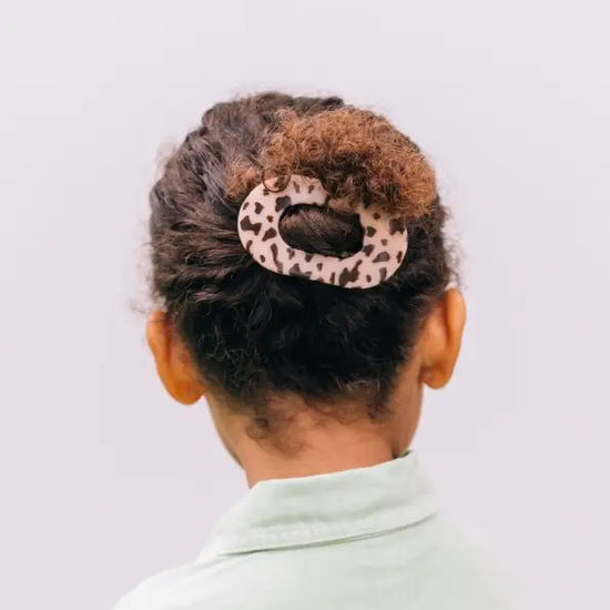 Round Flat Hair Clip - Blonde Tortoise - Small