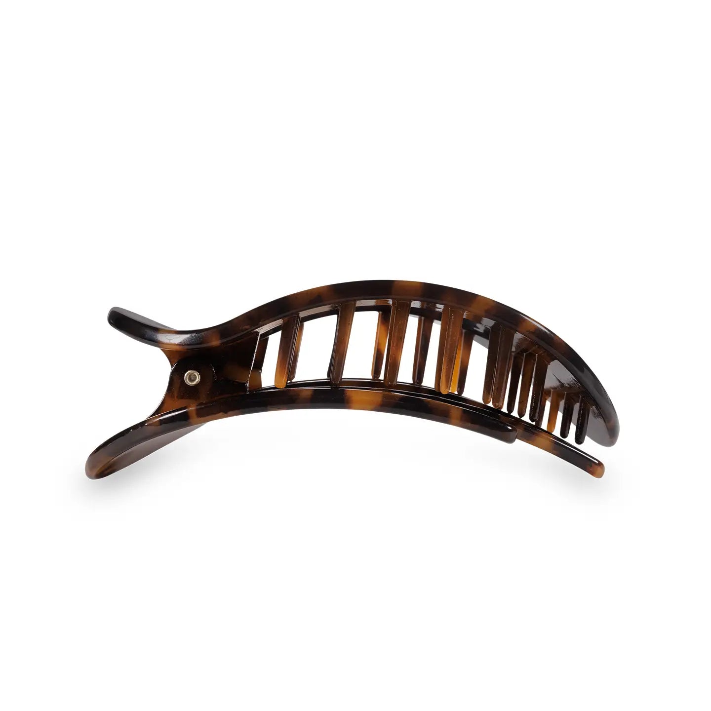 Round Flat Hair Clip - Tortoise - Small