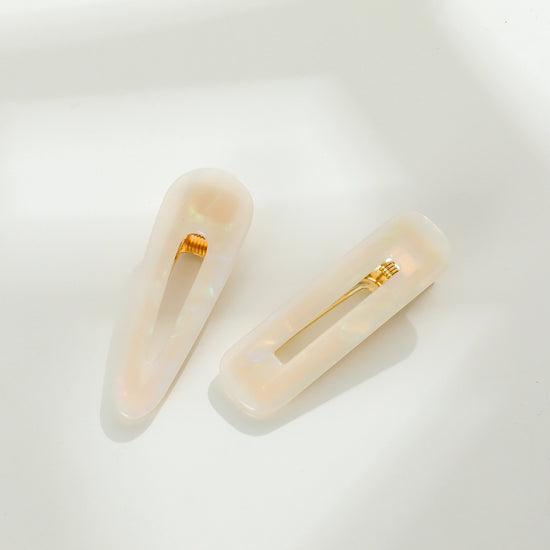 Gemma Barrette Hair Clips - Ivory