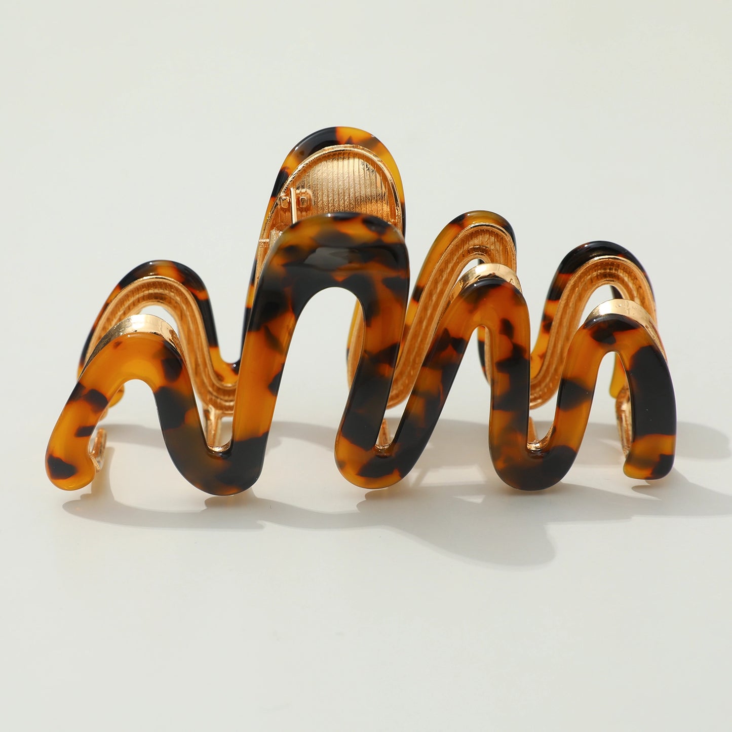 Large Willow Squiggle Metal Hair Clip - Tortoise