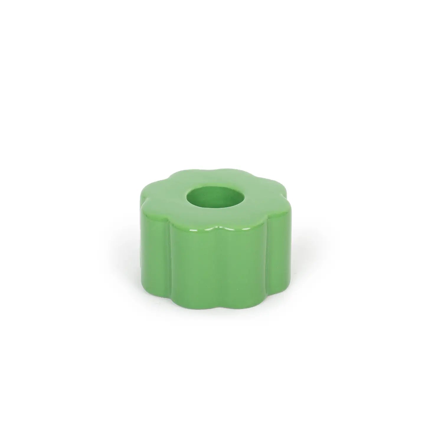 Green Flower Candle Holder