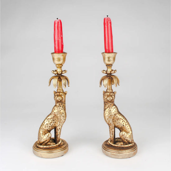 Leopard Taper Candle Holders