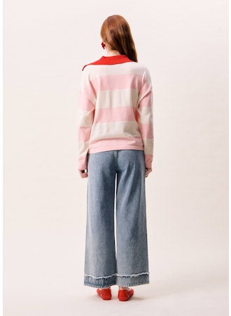 Hydralis Pullover Sweater with Collar - Rose
