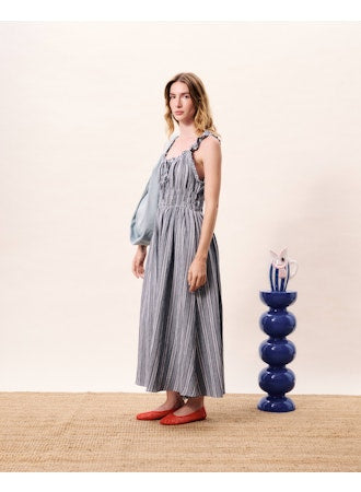 Obea Dress with Gathers - Bleu Jean