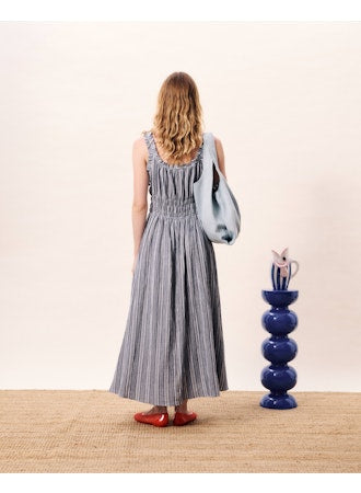 Obea Dress with Gathers - Bleu Jean