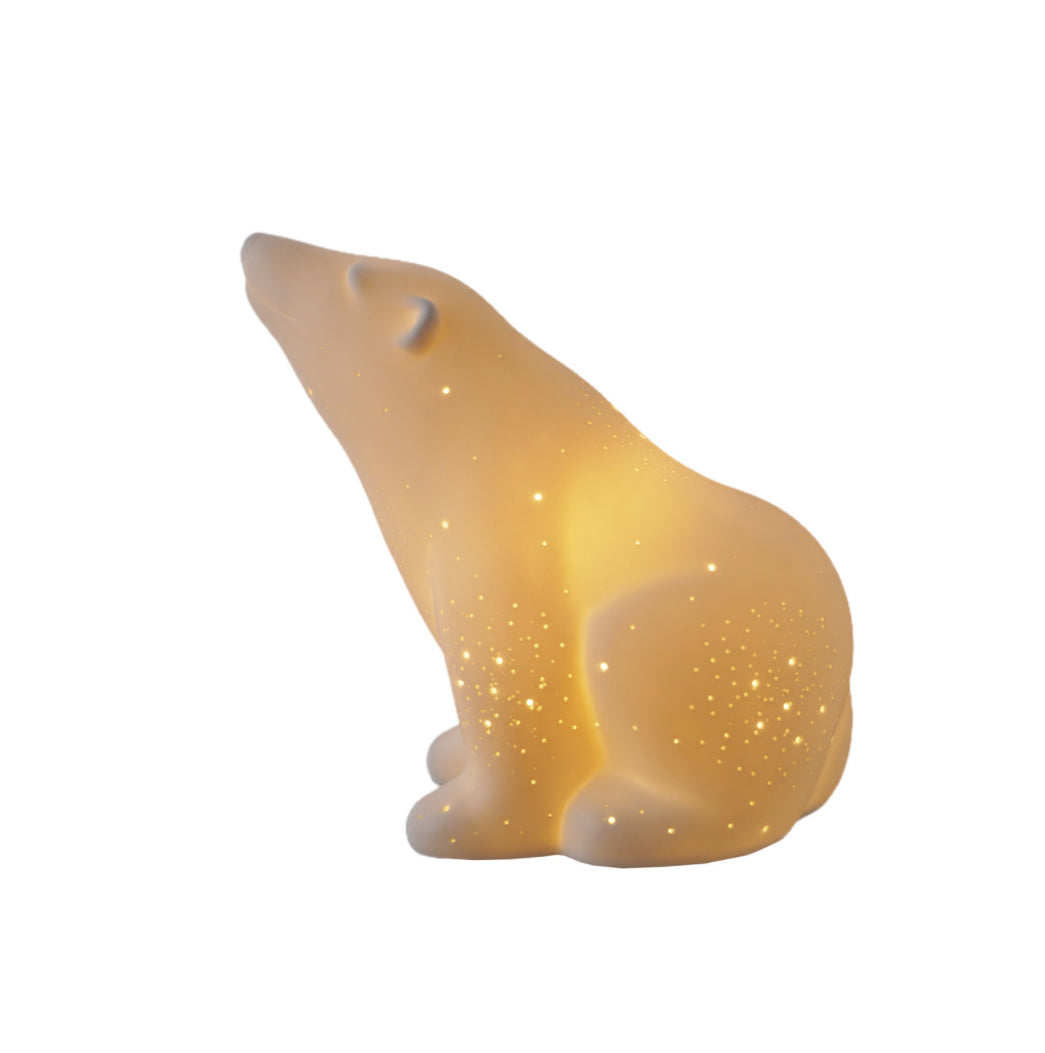 Stoneware Bisque Polar Bear Table Lamp