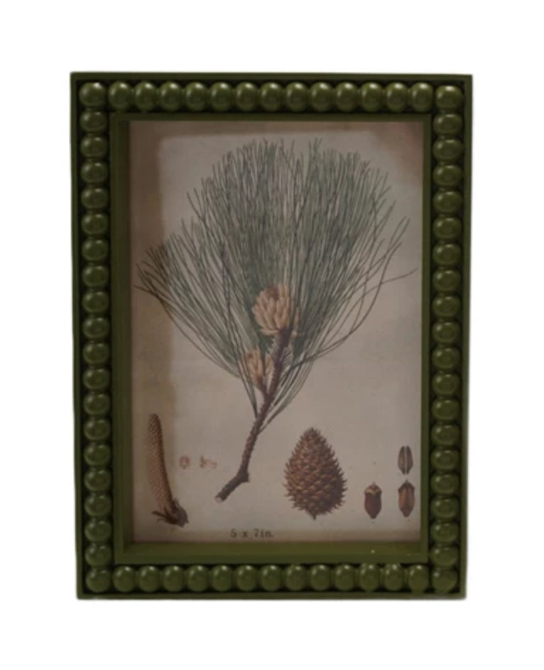 Painted Wood Hobnail Photo Frame - Green