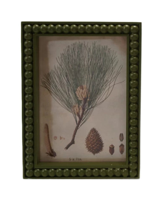 Painted Wood Hobnail Photo Frame - Green