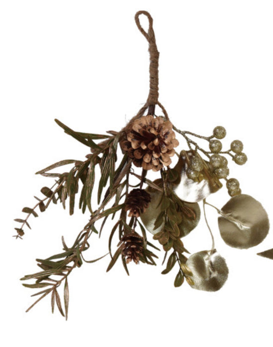 Faux Evergreen & Berry Bunch with Metallic Finishes and Glitter - #5