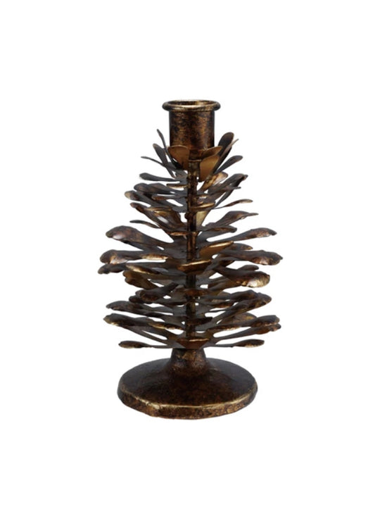 Metal Pinecone Shaped Taper Holder - Medium
