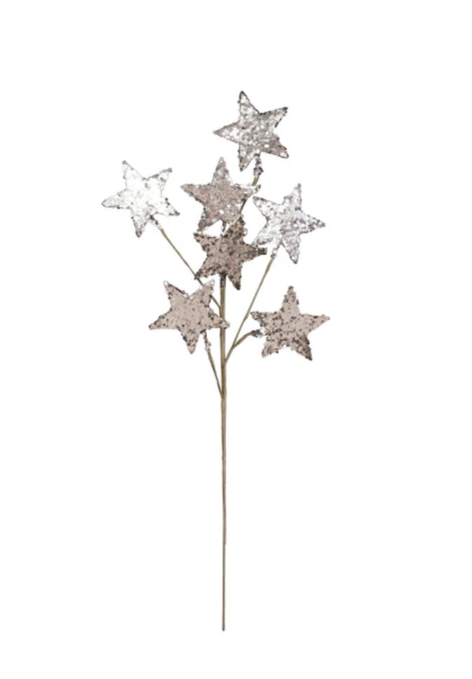 Paper Star Spray with Gold Glitter Finish