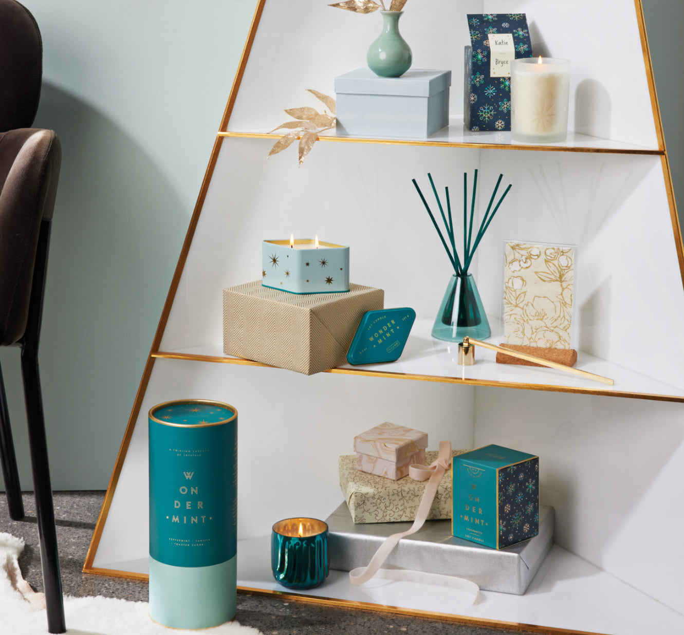 Wondermint Candle in Pressed Glass Container