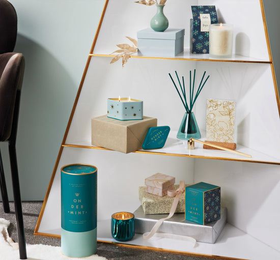 Wondermint Candle in Pressed Glass Container