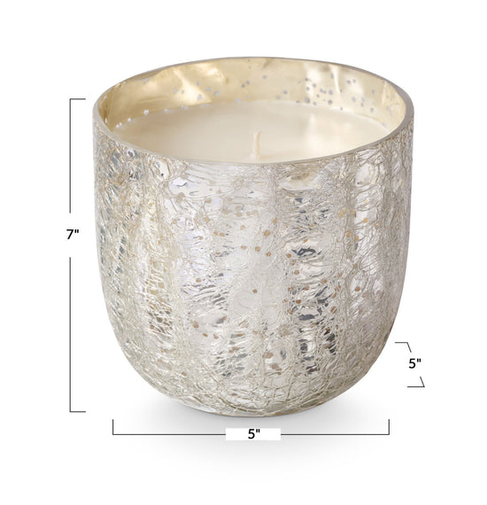 Balsam & Cedar Crackle Glass Candle in Gift Box