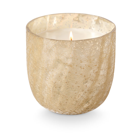 Winter White Crackle Glass Candle in Gift Box - Large