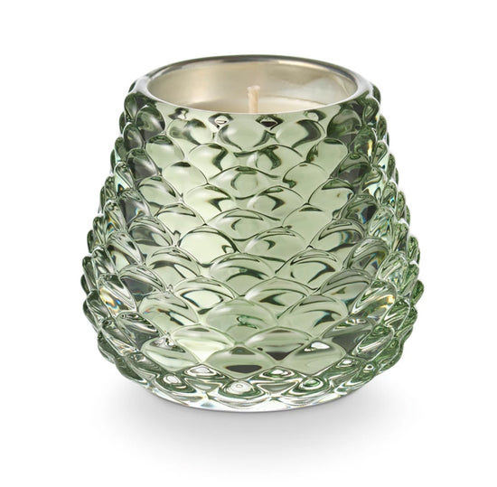 Leaves & Acorns Pinecone Votive Glass Candle