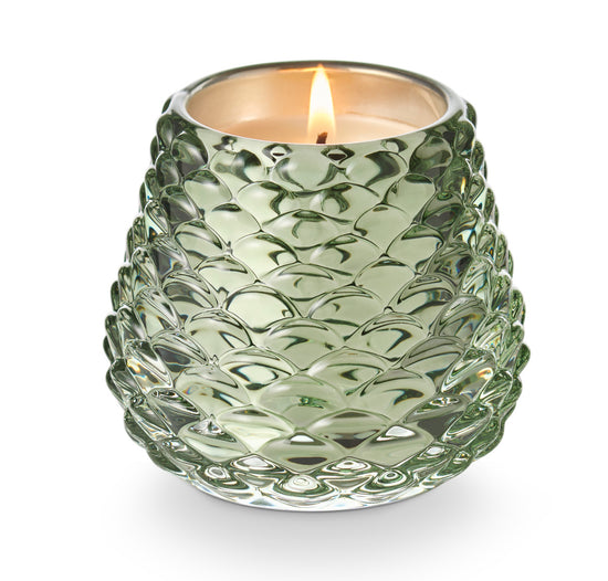 Leaves & Acorns Pinecone Votive Glass Candle