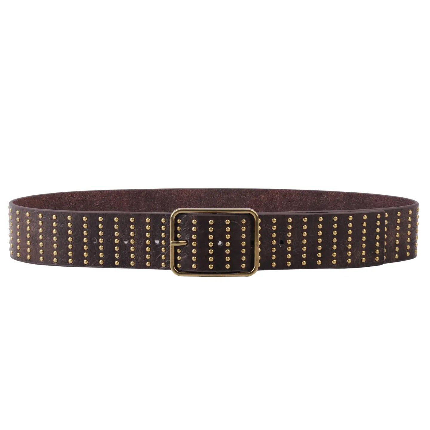 Stud-Covered Belt - Brown