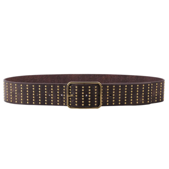 Stud-Covered Belt - Brown