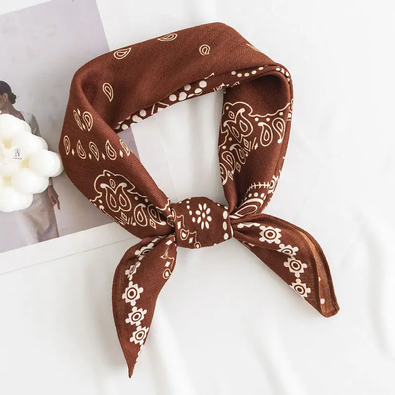Paisley Square Scarf - Brown