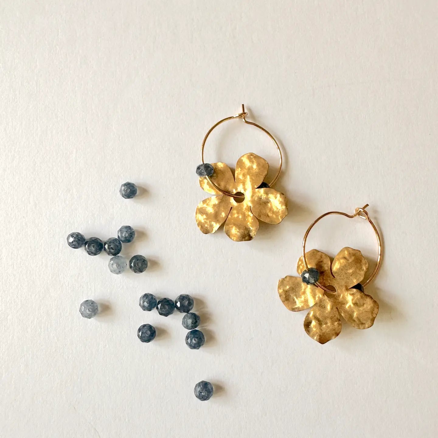 Fleur Earrings - Dark Blue