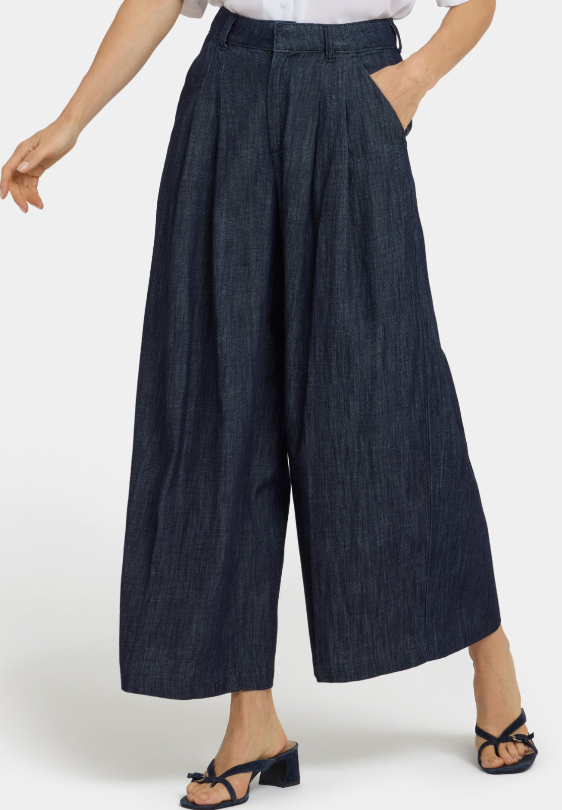 High Rise Giselle Wide Leg Pants - Dark Indigo