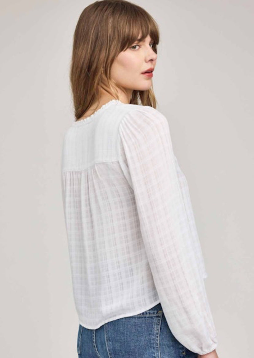 Vanessa Tie Front Top - White