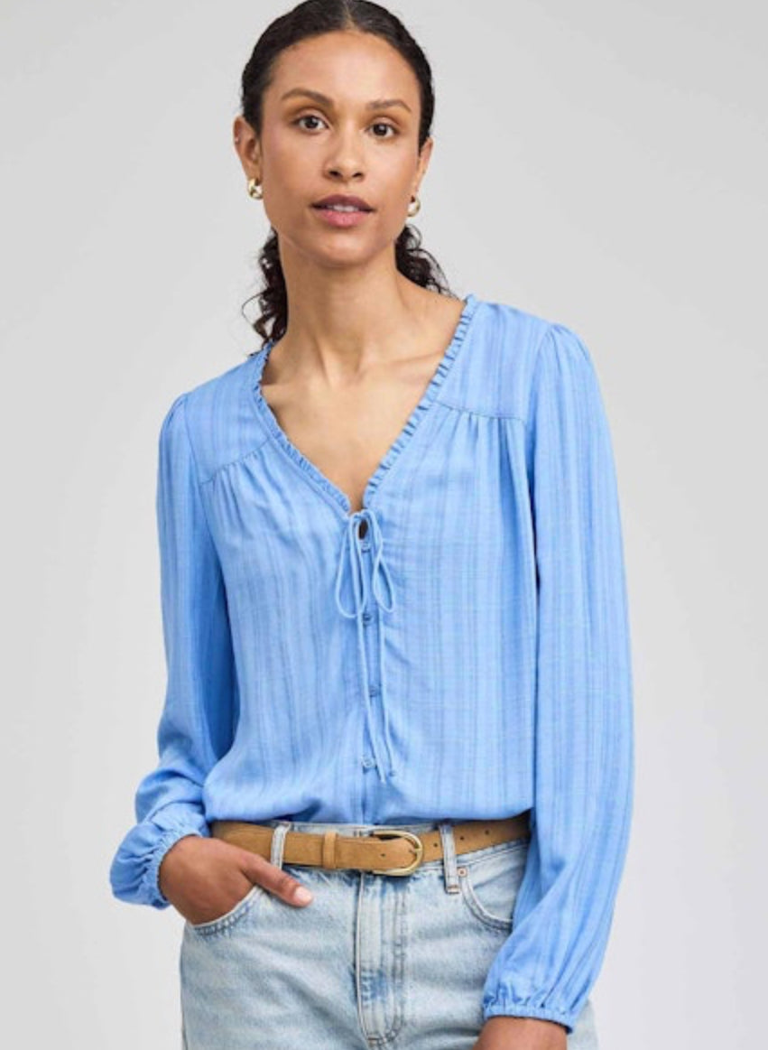 Vanessa Tie Front Top - Bluebell