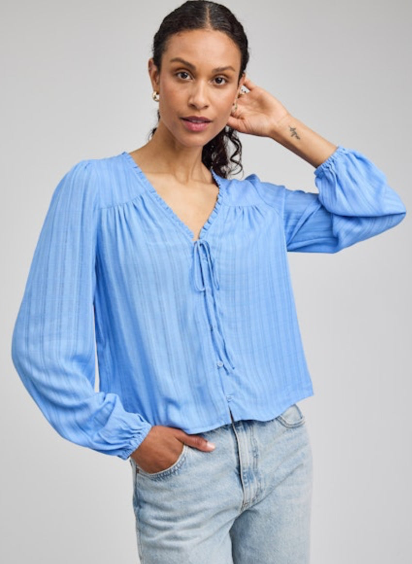 Vanessa Tie Front Top - Bluebell