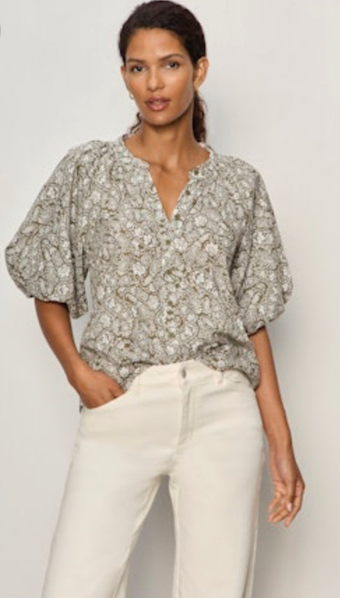 Plenty of Love Bubble Top - Olive Branch