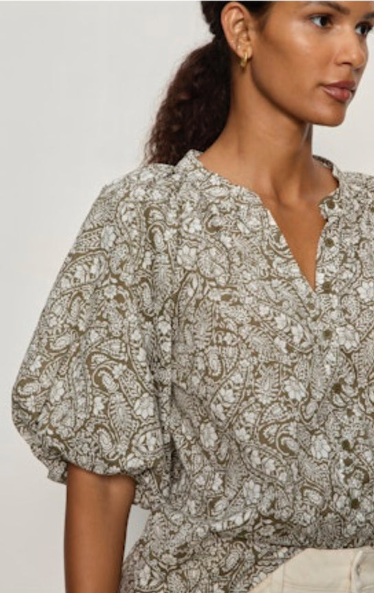 Plenty of Love Bubble Top - Olive Branch