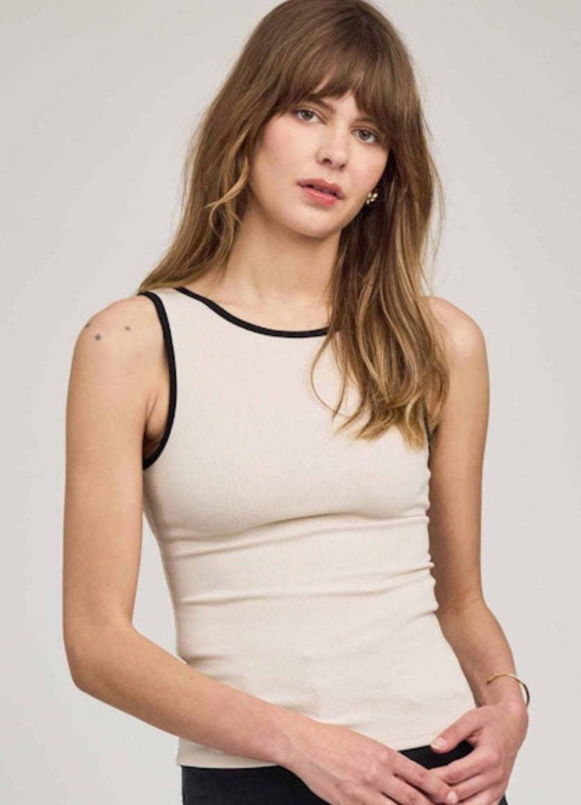 Naia Tank Top with Contrasting Edge - Alabaster Ring