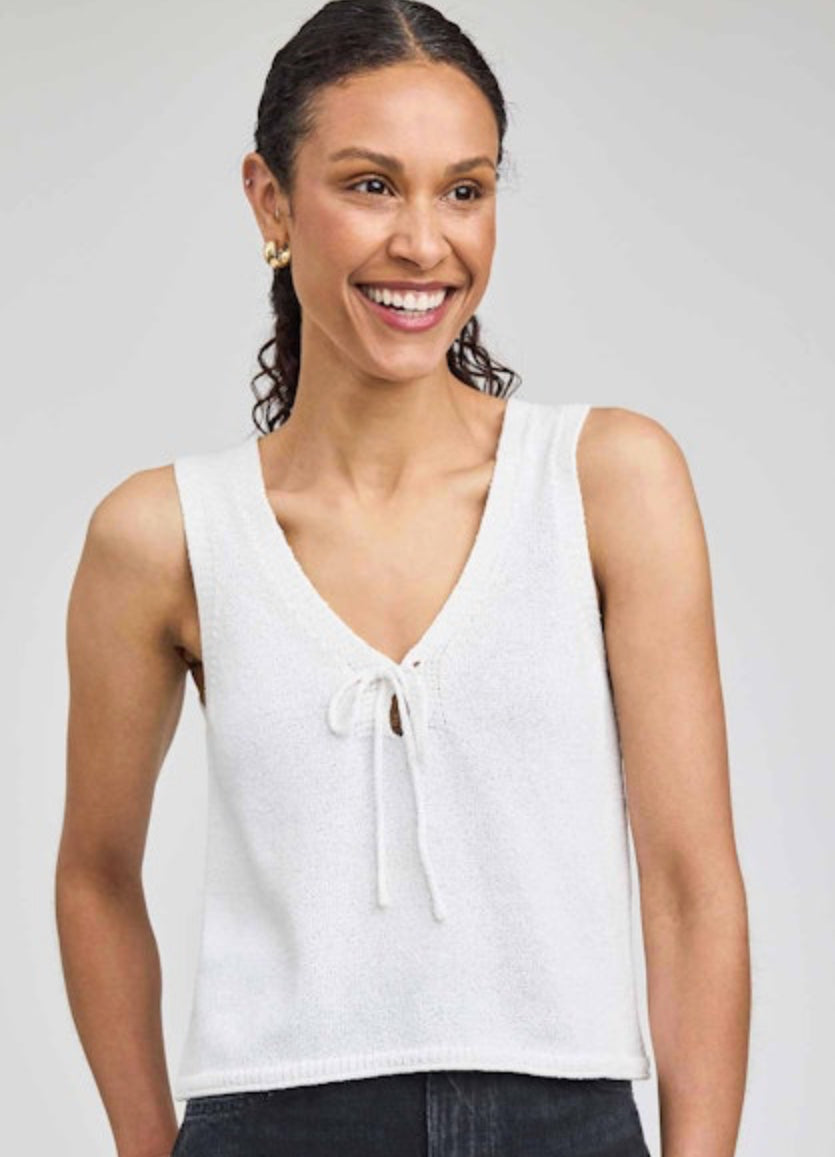 Rebel V-Neck Tank Top - White