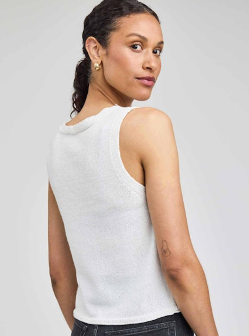 Rebel V-Neck Tank Top - White